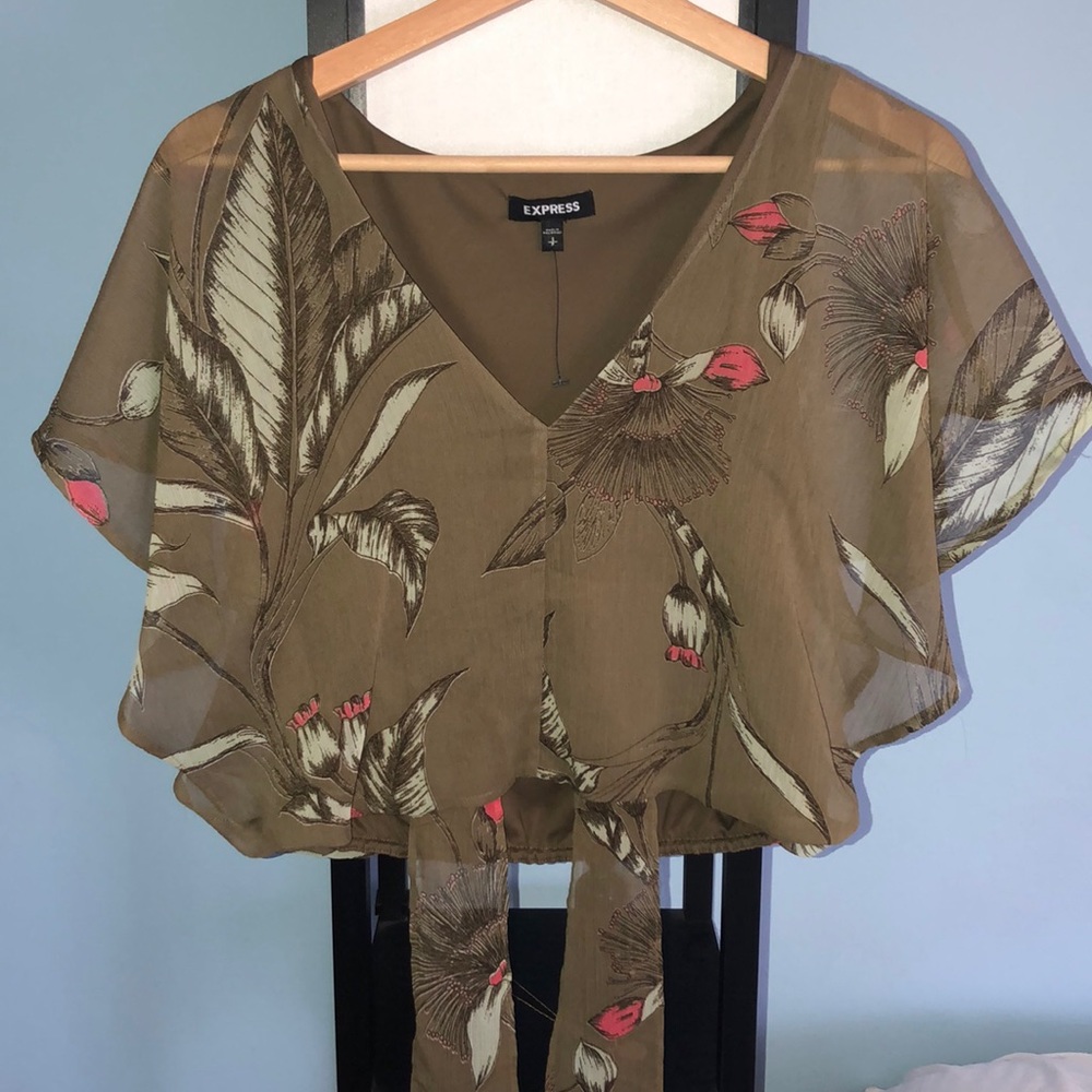 Express Chiffon Crop Top - Picture 1 of 1